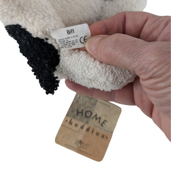 Russ Home Buddies Biff Cow #4163 Black White 7" Stuffed Animal Terry Cloth Vtg - Picture 6 of 7